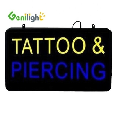 LED Tattoo Piercing Neon Open Sign με σχεδιαστικό ορθογώνιο σχήμα και υλικό επωξικής ρητίνης