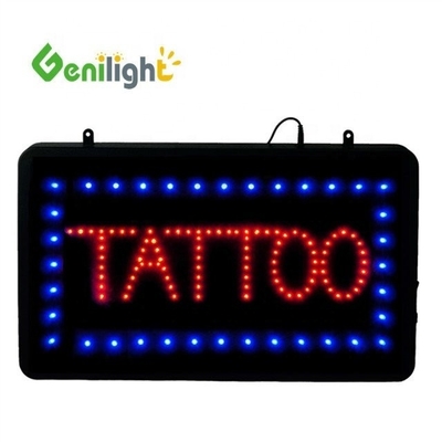 LED Tattoo Piercing Neon Open Sign με σχεδιαστικό ορθογώνιο σχήμα και υλικό επωξικής ρητίνης
