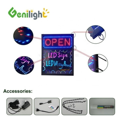 Ορθογώνιο LED ανοικτό σήμα Neon λάμψη Σημάδια για το παράθυρο του καταστήματος LED Σημάδια LED Πίνακα γραφής Custom ανθεκτικό