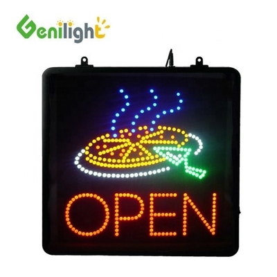 ABS ανοικτό καλούπι ορθογώνιο Custom Pizza Wall Light Ακρυλική ανοικτή πινακίδα Νεόν Led με κρεμασμένο τσιάν