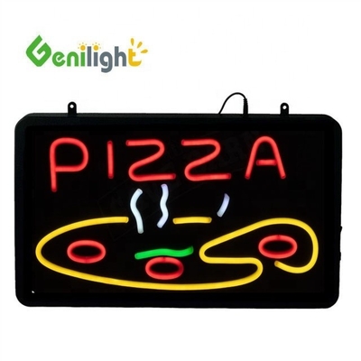 ABS ανοικτό καλούπι ορθογώνιο Custom Pizza Wall Light Ακρυλική ανοικτή πινακίδα Νεόν Led με κρεμασμένο τσιάν
