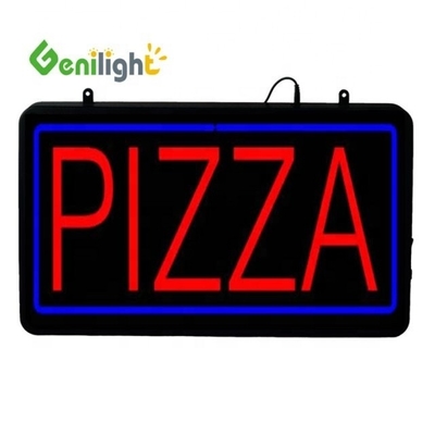 ABS ανοικτό καλούπι ορθογώνιο Custom Pizza Wall Light Ακρυλική ανοικτή πινακίδα Νεόν Led με κρεμασμένο τσιάν