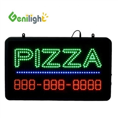 ABS ανοικτό καλούπι ορθογώνιο Custom Pizza Wall Light Ακρυλική ανοικτή πινακίδα Νεόν Led με κρεμασμένο τσιάν