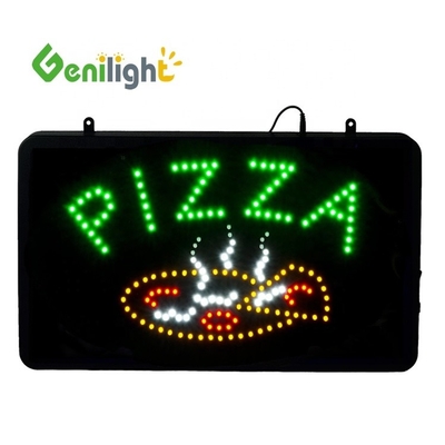 ABS ανοικτό καλούπι ορθογώνιο Custom Pizza Wall Light Ακρυλική ανοικτή πινακίδα Νεόν Led με κρεμασμένο τσιάν