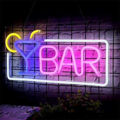 Ελαφρώς μειωτό LED Neon Light για το σπίτι Bar τοίχο διακόσμηση USB Powered Neon Bar Signs