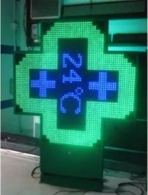 P16 P20 Pixels 3D LED Pharmacy Cross Display Sign με επικοινωνία ελέγχου RF RS232