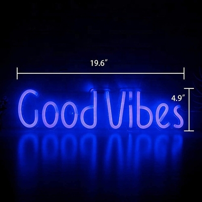 27.5*15cm Custom Blue Good Vibes Neon Sign για τοίχο του υπνοδωματίου Διακόσμηση τοίχου USB Powered Lighting
