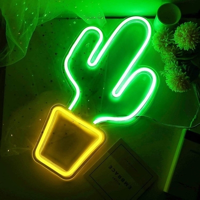 USB Powered LED Neon Σημάδι για διακόσμηση υπνοδωματίου Μεγάλο σχήμα κάκτου για παιδιά Νεαρά αγόρια Κορίτσια Κοιτώνας