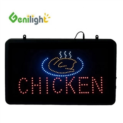 56*33cm DC12V Genilight Flash Edge Διαφήμιση LED Ανοιχτό Σημάδι για το μαγαζί με τηγανητά κοτόπουλα