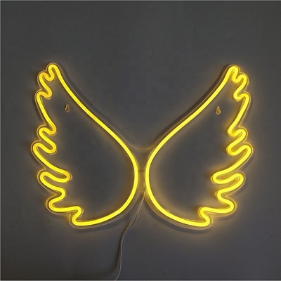45*34cm Angel Wing Neon Σημεία για τοίχο διακόσμηση στο δωμάτιο κοριτσιών Παιδιά δωμάτιο γάμου ενέργεια