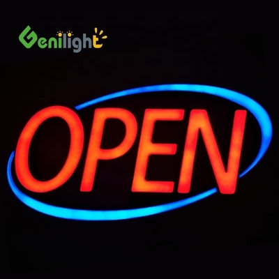 Προσαρμοσμένο Jumbo ULTRA BRIGHT LED OPEN SIGN Flashing Scrolling Modes Κόκκινο / Μπλε τέλειο