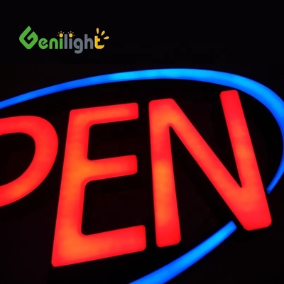 Προσαρμοσμένο Jumbo ULTRA BRIGHT LED OPEN SIGN Flashing Scrolling Modes Κόκκινο / Μπλε τέλειο