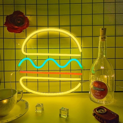 30*30cm LED Neon Light USB Powered Hamburger Neon Sign Τέχνη τοίχου Κατανάλωση ενέργειας 0