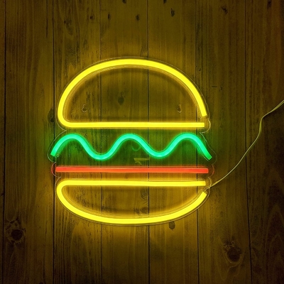 30*30cm LED Neon Light USB Powered Hamburger Neon Sign Τέχνη τοίχου Κατανάλωση ενέργειας 0