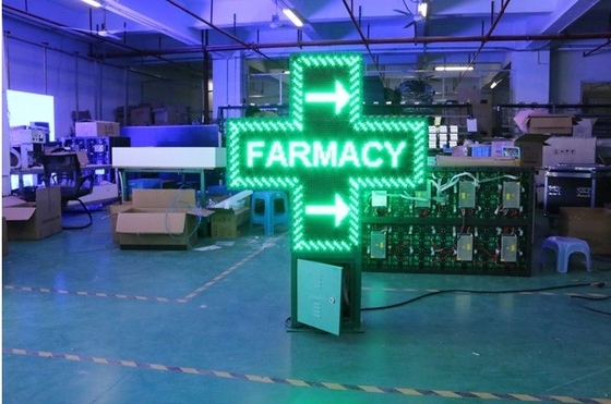 Εξωτερική φαρμακείο διασταυρούμενη οθόνη LED με λαμπερή αναμνηστική και ενσωμάτωση λειτουργίας SDK