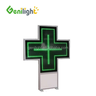 Εξωτερικό πράσινο LED σήμα φαρμακείου P10 P16 P20 P25 RF WIFI 1024*1024mm φωτεινότητα ≥6000CD