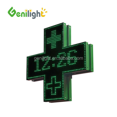 Εξωτερικό πράσινο LED σήμα φαρμακείου P10 P16 P20 P25 RF WIFI 1024*1024mm φωτεινότητα ≥6000CD