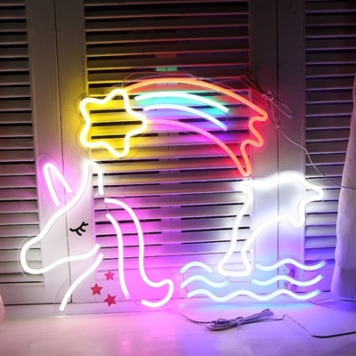 Ηλεκτρική κατανάλωση 1 μονόκερος Neon φώτα LED Σημάδι Ιδανικό για τους λάτρεις των ζώων και gamers