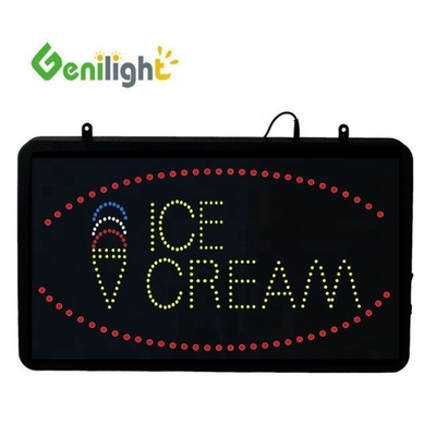 56*33 Μέγεθος οθόνης Genilight Ice Cream LED Ακρυλική ανοικτή πινακίδα με οθόνη αφής