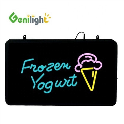 56*33 Μέγεθος οθόνης Genilight Ice Cream LED Ακρυλική ανοικτή πινακίδα με οθόνη αφής