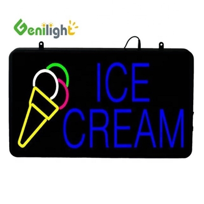 56*33 Μέγεθος οθόνης Genilight Ice Cream LED Ακρυλική ανοικτή πινακίδα με οθόνη αφής