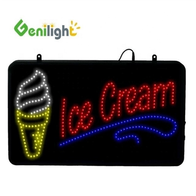 56*33 Μέγεθος οθόνης Genilight Ice Cream LED Ακρυλική ανοικτή πινακίδα με οθόνη αφής