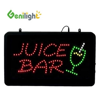 Προσαρμοσμένο LED JUICE BAR ανοιχτό σήμα με λειτουργία αναβοσβήνειας κινουμένων σχεδίων και επιλογή μέσων φωτογραφίας