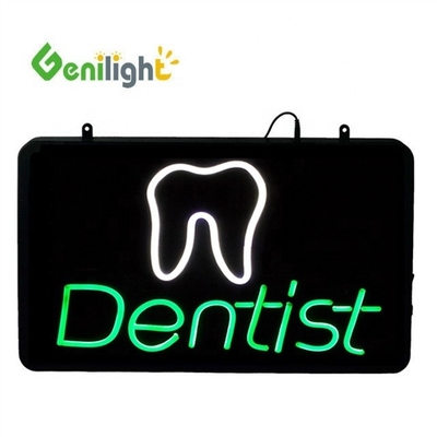 ABS Open-Mold Genilight Οβάλ 58*36cm LED Neon Open Sign με το λογότυπο δοντιού