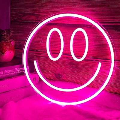 5V Voltage LED Smiley Face Sign Προσαρμοσμένη διακόσμηση τοίχου για έφηβες