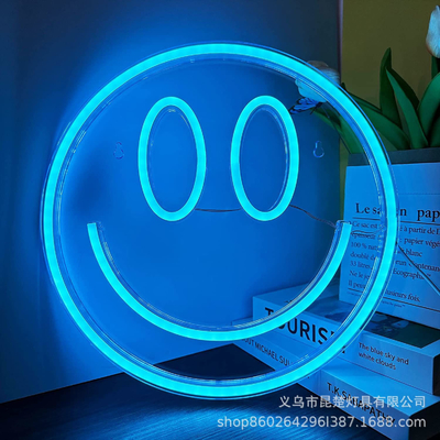 5V Voltage LED Smiley Face Sign Προσαρμοσμένη διακόσμηση τοίχου για έφηβες