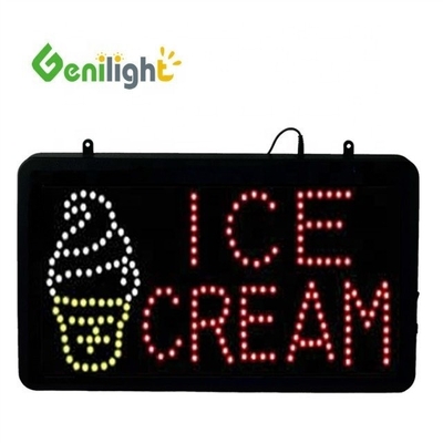 Παγωτοπωλείο LED Neon ανοικτή πινακίδα με λειτουργία απεικόνισης κινουμένων σχεδίων και ακρυλικό μπροστινό πίνακα