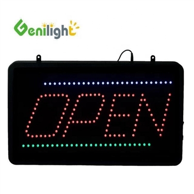 Πλήρως χρωματιστή κινούμενη LED OPEN Εταιρική πινακίδα για βιτρίνα καταστήματος