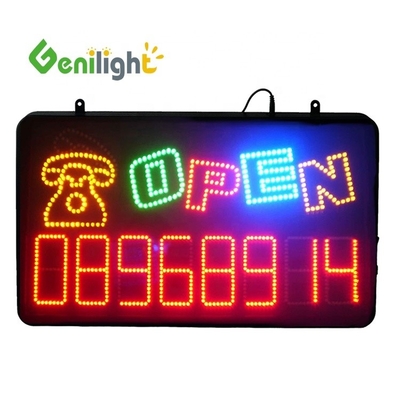 Πλήρως χρωματιστή κινούμενη LED OPEN Εταιρική πινακίδα για βιτρίνα καταστήματος