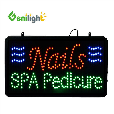 Ελκυστική διαφήμιση LED Nails Spa Πίνακα με αριθμό τηλεφώνου Genilight εσωτερικό 22 * 13inch