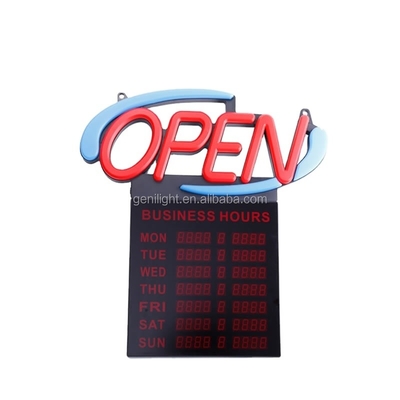 Ακρυλικό LED Neon Open Sign με ώρες 12V Εισαγωγή τάσης Εύκολο και μοντέρνο σχεδιασμό 54x52cm