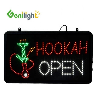 φωτεινότητα Genilight εσωτερικό 22 * 13inch CE και RoHS DC12V Ακρυλικό LED Hookah ανοικτό σήμα