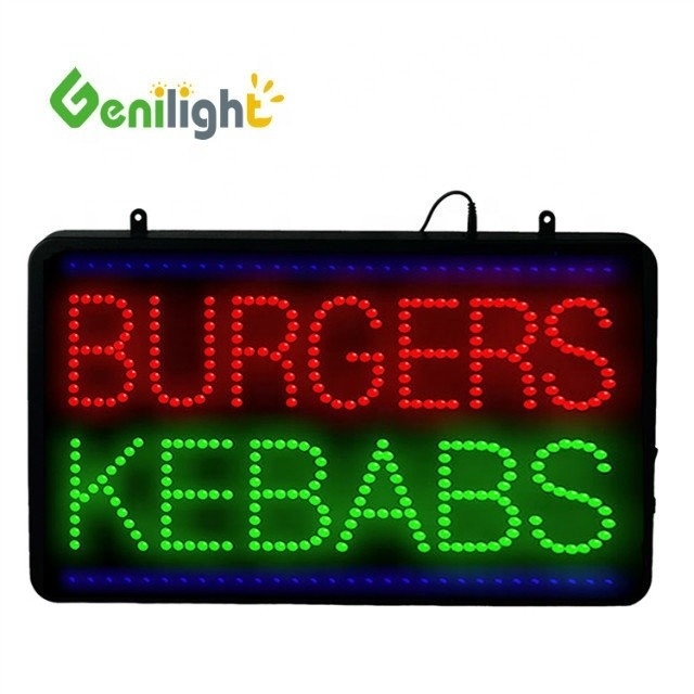 Πιστοποιητικό ισχύος ABS Open-Mold BURGERS KEBABS LED σήμα για προσαρμοσμένο μέγεθος και χρώμα