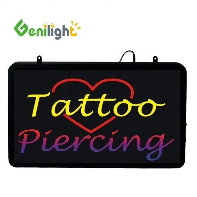 LED Tattoo Piercing Neon Open Sign με σχεδιαστικό ορθογώνιο σχήμα και υλικό επωξικής ρητίνης