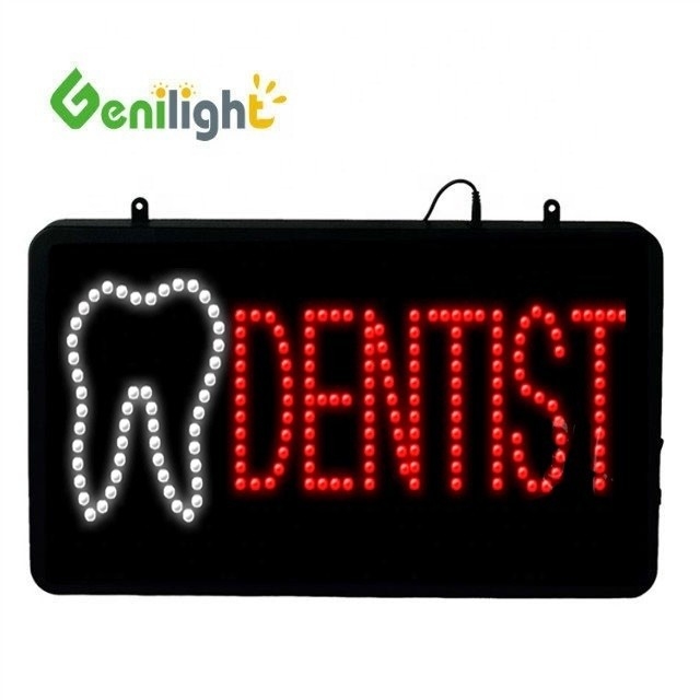 Genilight Indoor 56*33cm LED ανοικτή πινακίδα υψηλή φωτεινότητα χαμηλή τάση για διαφήμιση οδοντιάτρου