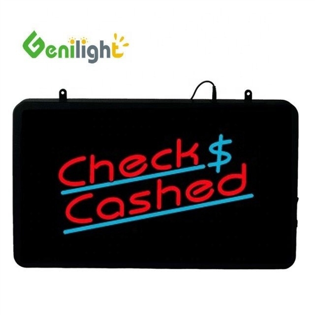 Genilight 22*13inch Super Brightness LED Ελέγξτε Επιστολή Νεονίου Ανοιχτό Σημάδι για εσωτερικούς χώρους