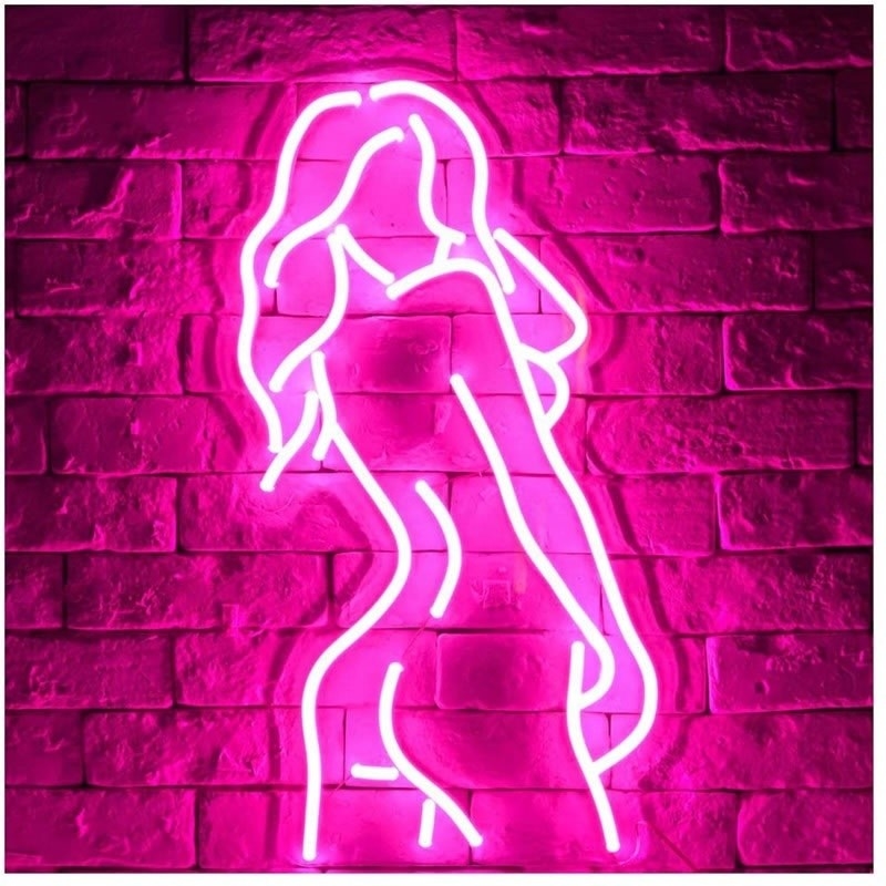 Προσαρμοσμένο Lady Neon Σημάδι με Ακρυλική Υποστήριξη Ροζ Σιλικόνη LEDs διάρκεια ζωής 50000 ώρες