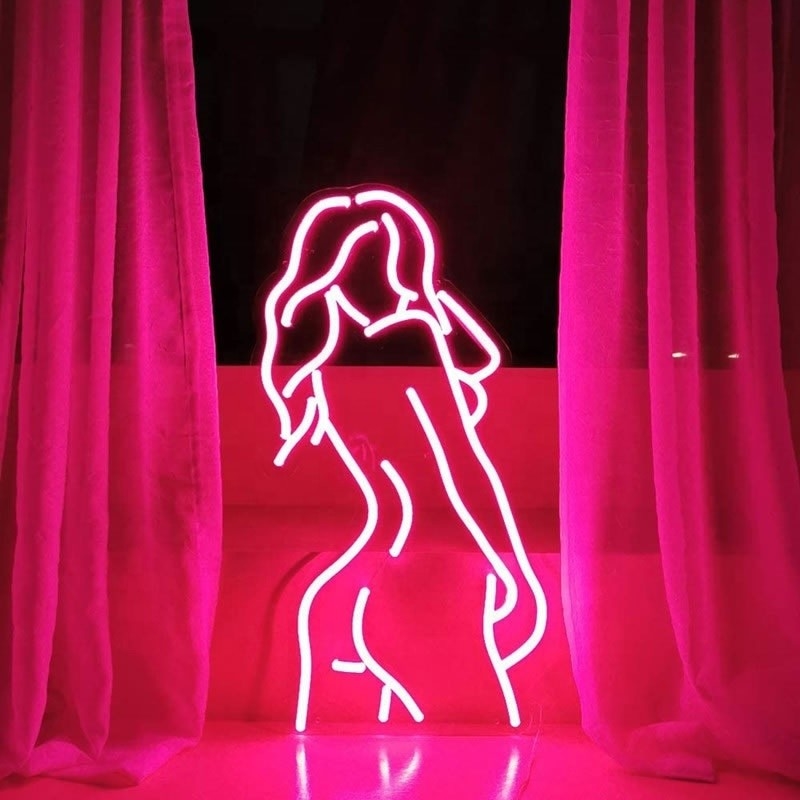 Εικόνα τοίχου Ροζ Lady Neon Σημείωση με ακρυλική υποστήριξη Προσαρμοσμένη 50000 ώρες διάρκεια ζωής