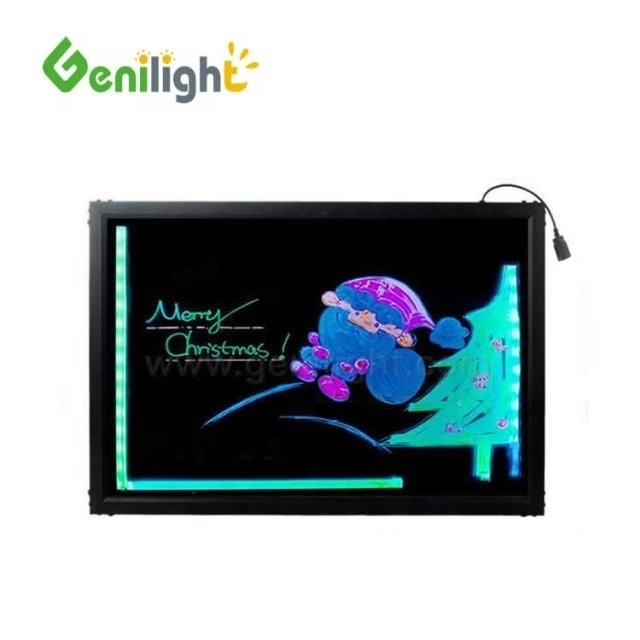 Ορθογώνιο τύπου 60 * 40cm Ακρυλική σανίδα RGB Magic LED Σημείωση γραφής με δυνατότητα αντι ανέμου