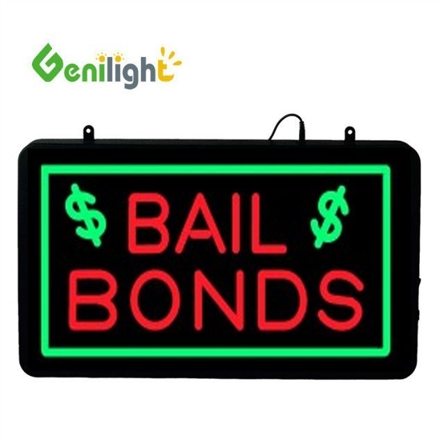 Genilight 56*33 cm Στρογγυλοειδές LED BAIL BONDS Πίνακα νεονίου Ενεργοποίηση υλικό Εποξυδερμίδιο