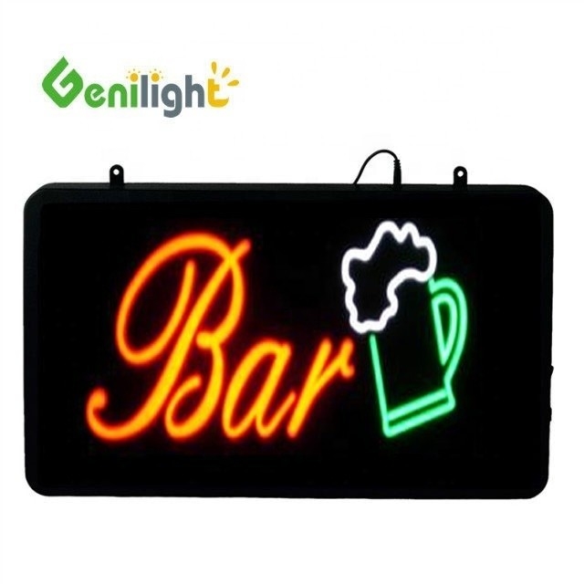Genilight 56 * 33 cm Καλύτερο σχεδιασμό LED Neon Beer Bar Light Σημάδια Εποξυδερμίδιο και ακρυλικό