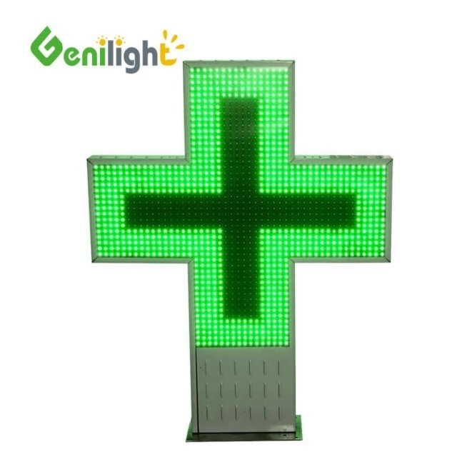 P16 P20 Pixels 3D LED Pharmacy Cross Display Sign με επικοινωνία ελέγχου RF RS232
