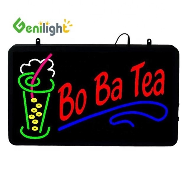 Εσωτερικό RGB Custom Super Light LED Letter Ba Ba Tea Ανοιχτό σημάδι νεονίου για ενέργεια juice shop