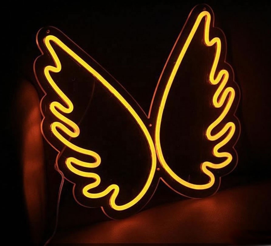 45*34cm Angel Wing Neon Σημεία για τοίχο διακόσμηση στο δωμάτιο κοριτσιών Παιδιά δωμάτιο γάμου ενέργεια
