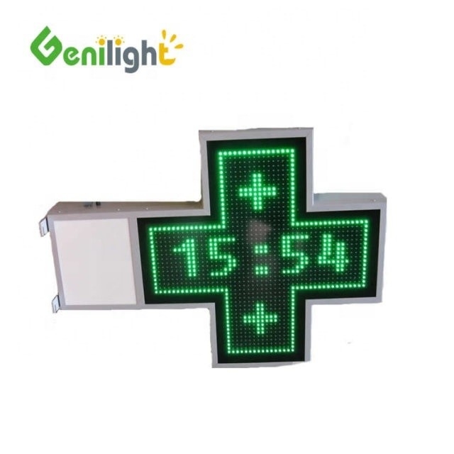 Διαφημίστε το φαρμακείο σας με 1000x1000mm P20 Green Color LED Cross Animated Display Sign