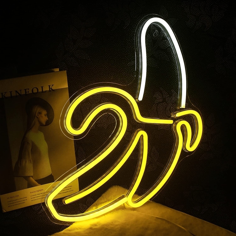 Προσαρμοσμένη μπανάνα LED Neon Σημασία τοίχος διακόσμηση για το νυχτερινό φως διάρκεια ζωής 50000 ώρες